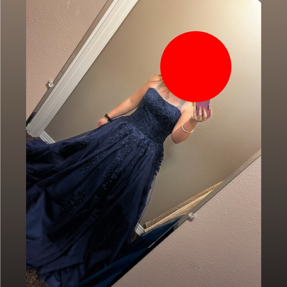 JVN by Jovani Navy Blue Prom Dress